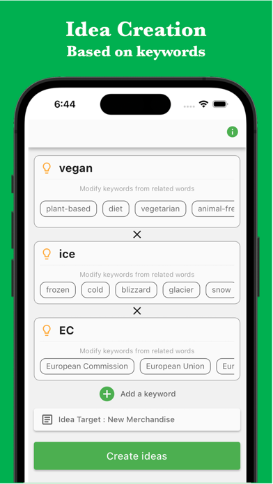 ภาพหน้าจอของ Idea AI - Blend Key Concepts