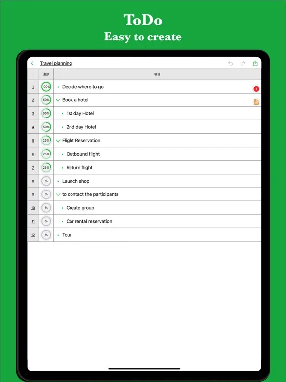 Smart Todo - hierarchy task iPad 应用截图