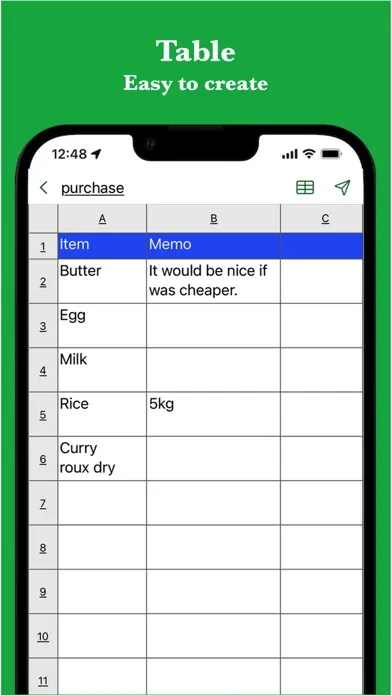 # Simple Table - Note as table Screenshots