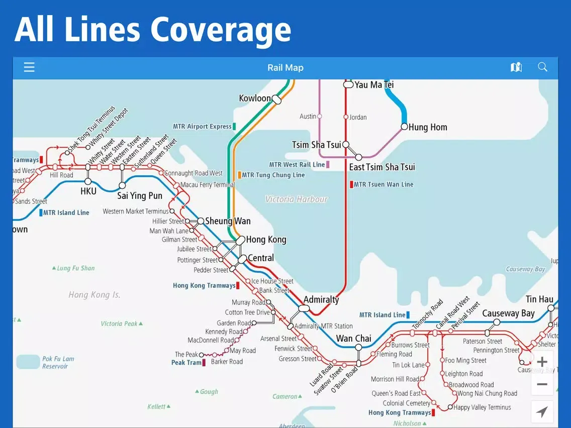 Hong Kong Rail Map - Kowloon & Islands iPad  স্ক্রিনশট