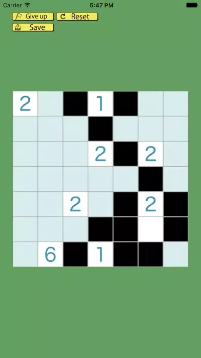 Tangkapan skrin Nurikabe puzzle