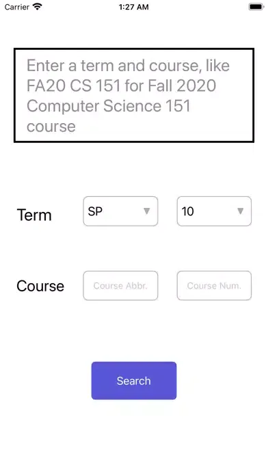 UIC Grade Distribution Screenshots