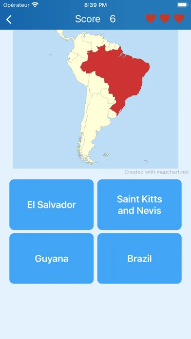 Captures d'écran de Countries in the Americas Quiz