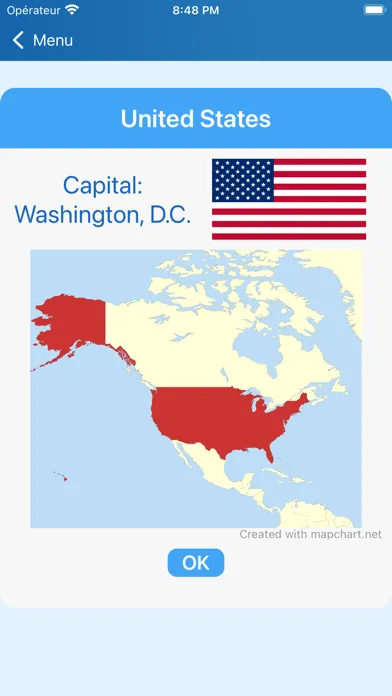 Captures d'écran de Countries in the Americas Quiz