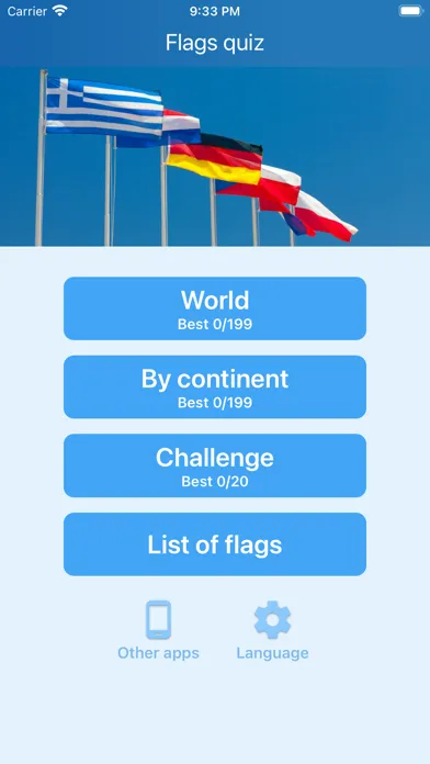 Ảnh chụp màn hình của Flags of the countries - Quiz