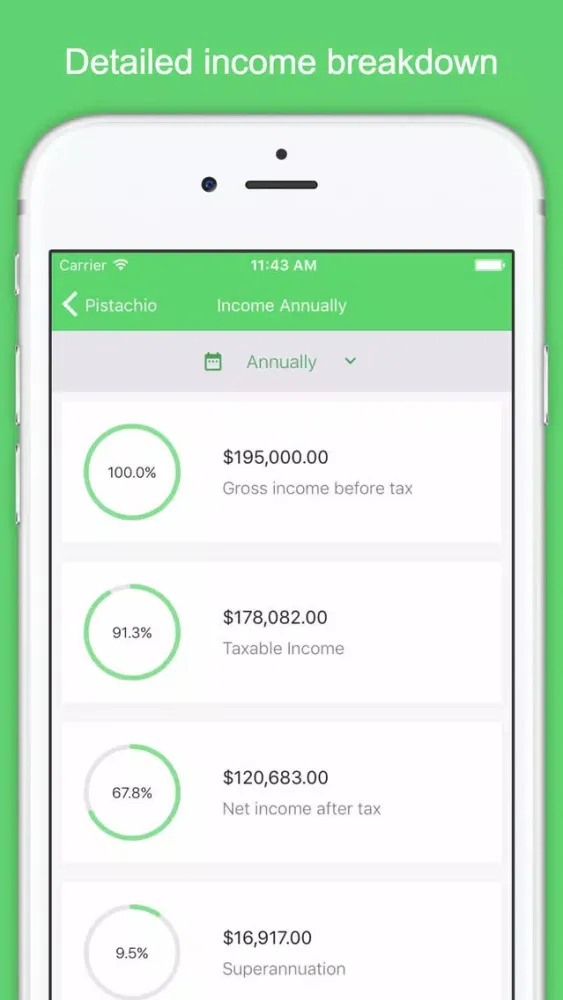 Zrzuty ekranu Pistachio - Personal Tax Calculator