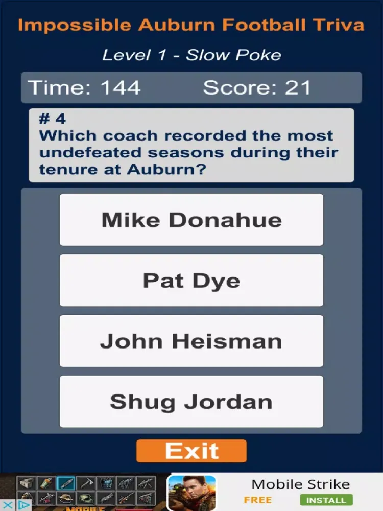 Capturas de tela do Impossible Auburn Football Trivia iPad 
