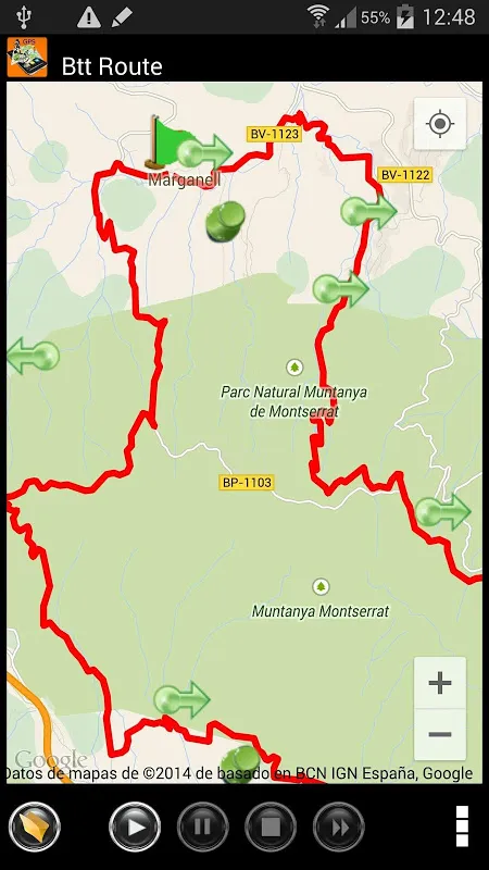 Tangkapan layar Btt Route