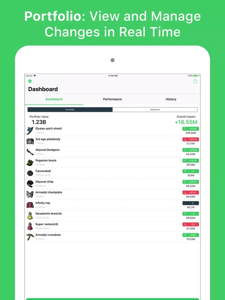 Tangkapan layar Trade - RuneScape Portfolio RS iPad 