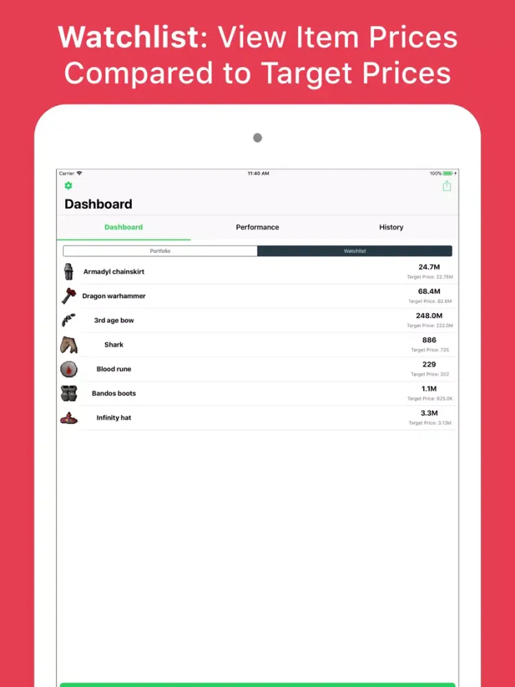 Tangkapan layar Trade - RuneScape Portfolio RS iPad 