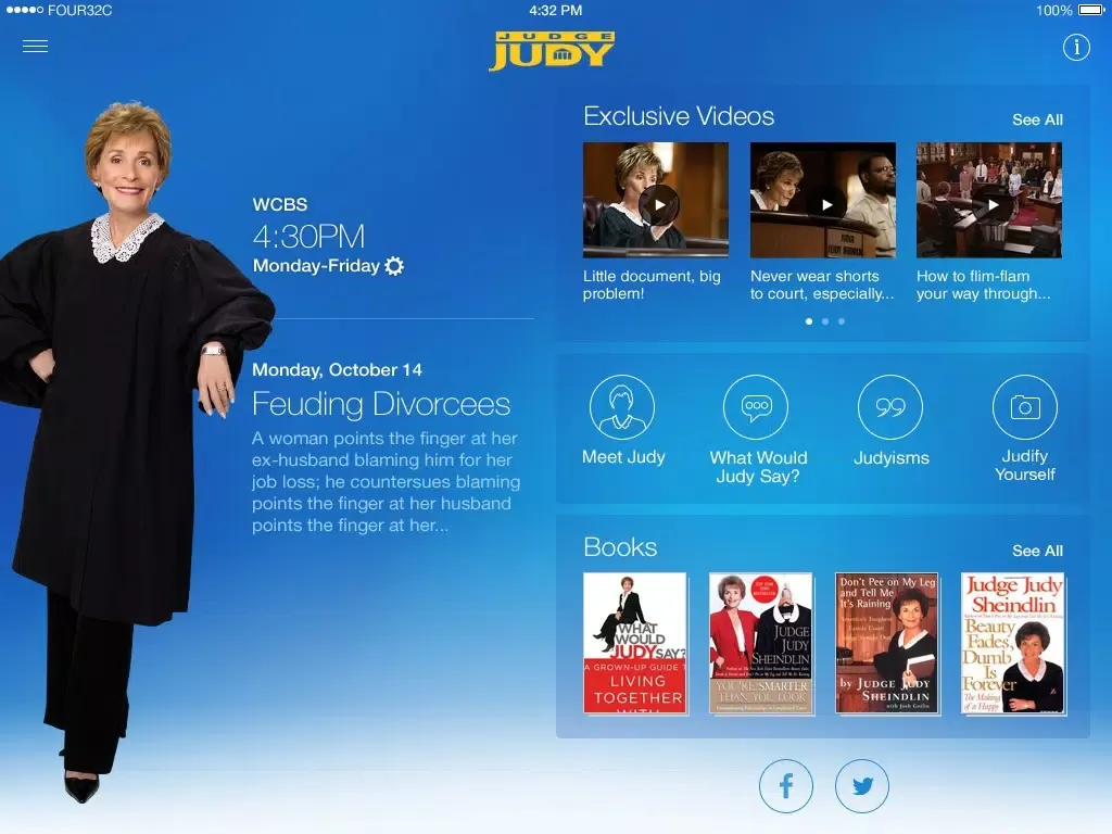 Tangkapan layar Judge Judy iPad 