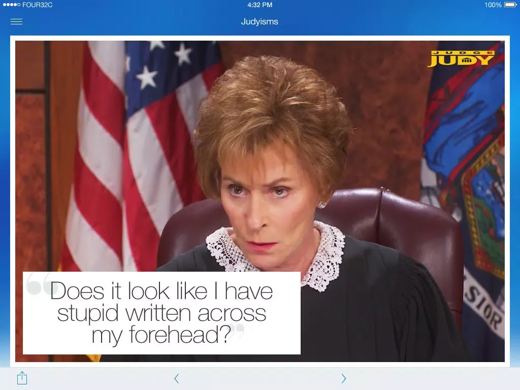 Tangkapan layar Judge Judy iPad 