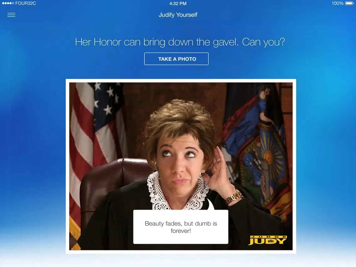 Tangkapan layar Judge Judy iPad 