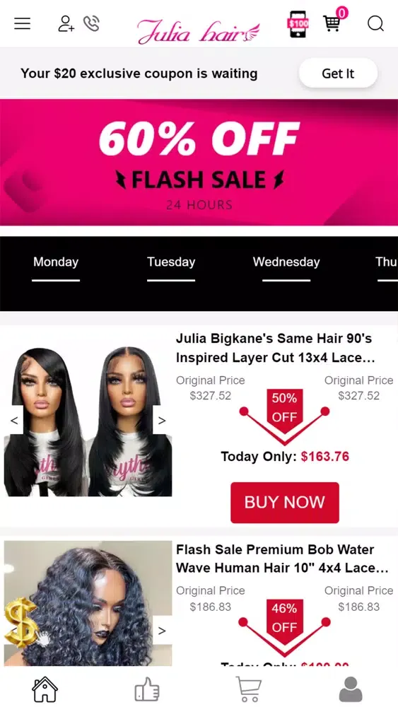 Capturas de pantalla de Julia Hair - Human Hair Store