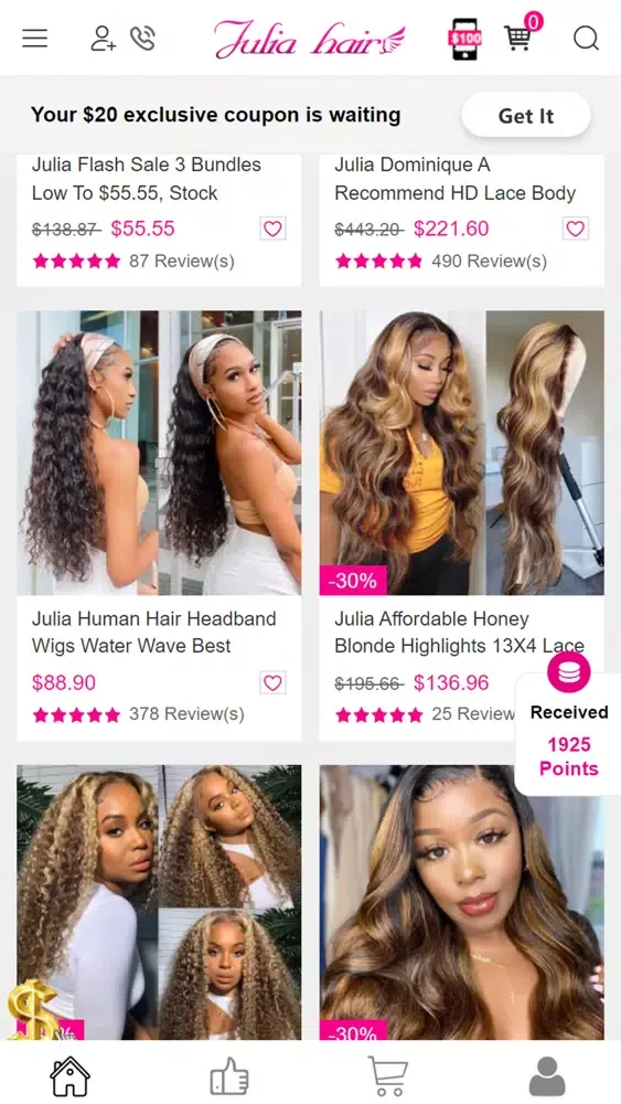 Capturas de pantalla de Julia Hair - Human Hair Store