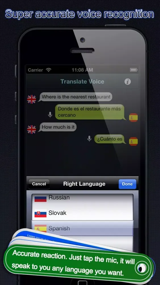 Скриншоты iTranslator for speech to speech translation