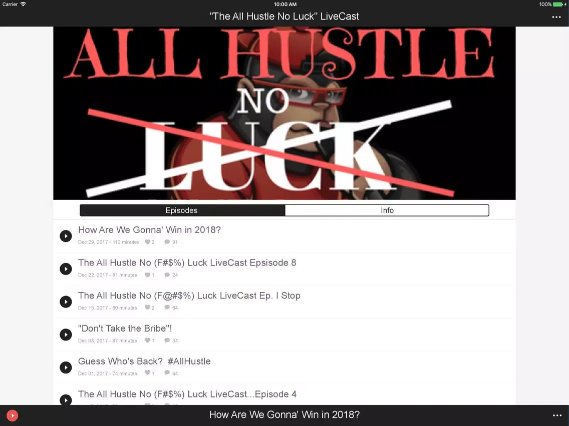 Capturas de tela do The AllHustleNoLuck LiveCast iPad 