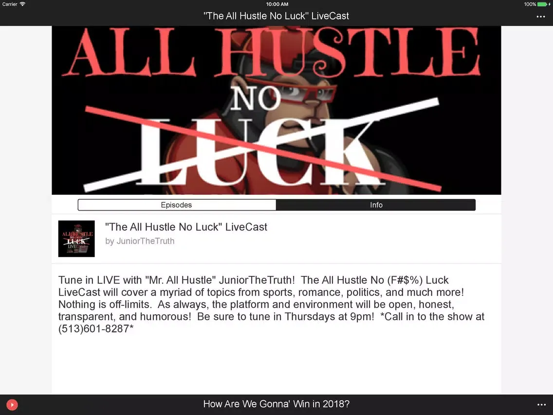 Capturas de tela do The AllHustleNoLuck LiveCast iPad 