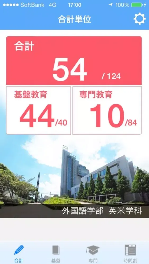 Ảnh chụp màn hình của 北九大・北方/単位管理
