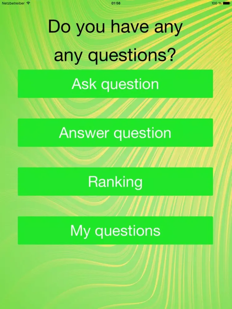 Ask the world a question iPad  스크린샷