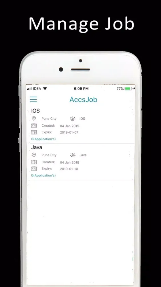 Capturas de tela do ACCS Jobs Search Engine