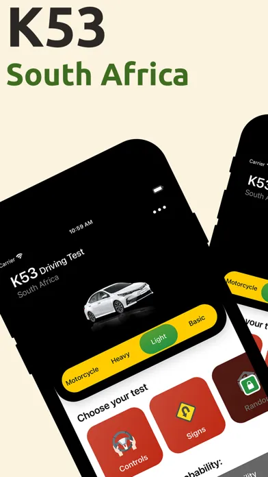 Zrzuty ekranu K53 South Africa Driving Test