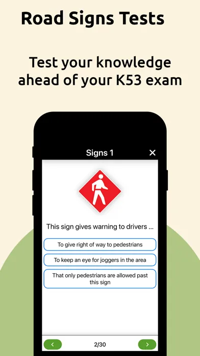 Zrzuty ekranu K53 South Africa Driving Test