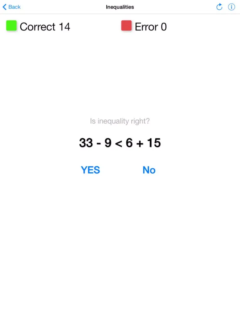 Tangkapan skrin Math Trainer Free - games for development the ability of the mental arithmetic: quick counting, inequalities, guess the sign, solve equation iPad 