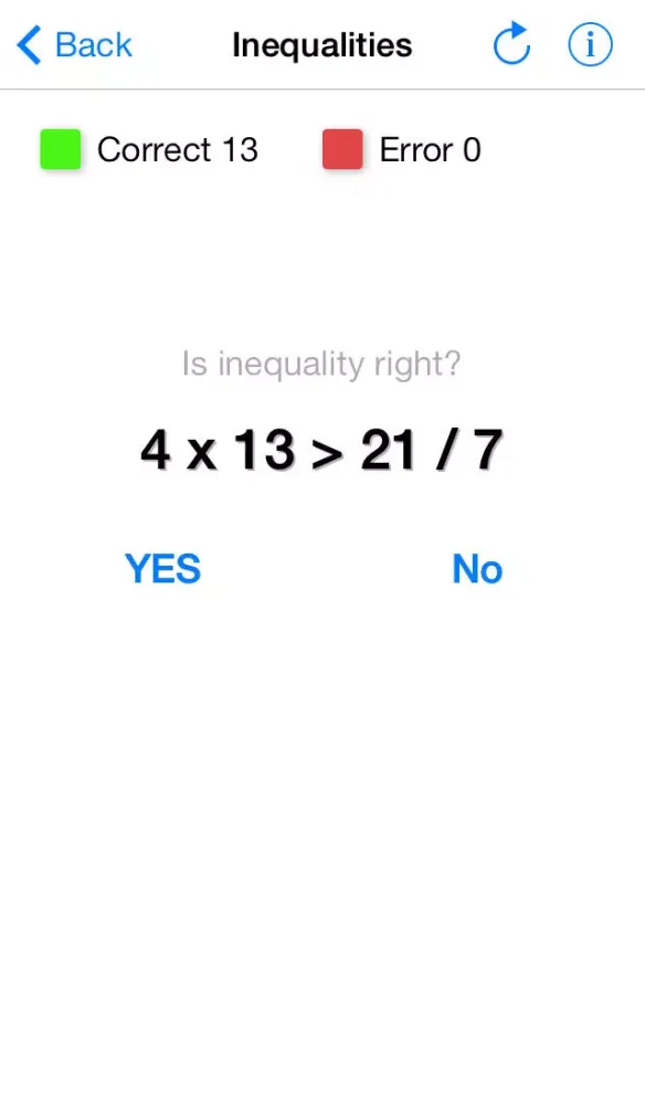 Tangkapan skrin Math Trainer Free - games for development the ability of the mental arithmetic: quick counting, inequalities, guess the sign, solve equation
