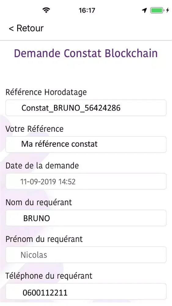 Kairos Certificats et Constats Ekran Görüntüleri