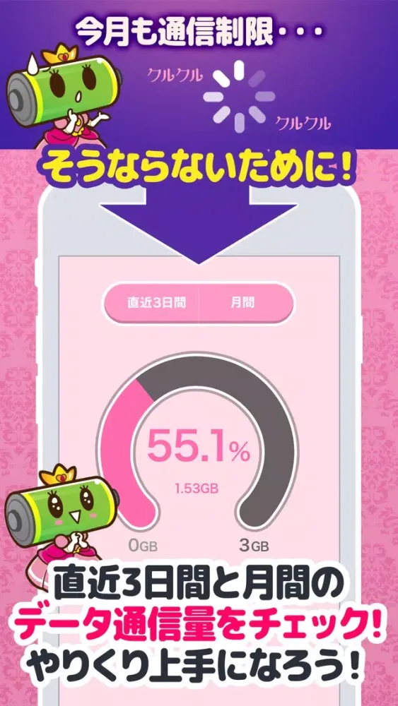 Battery Saver Princess &Communication traffic Checker for iPhone سکرین شاٹس