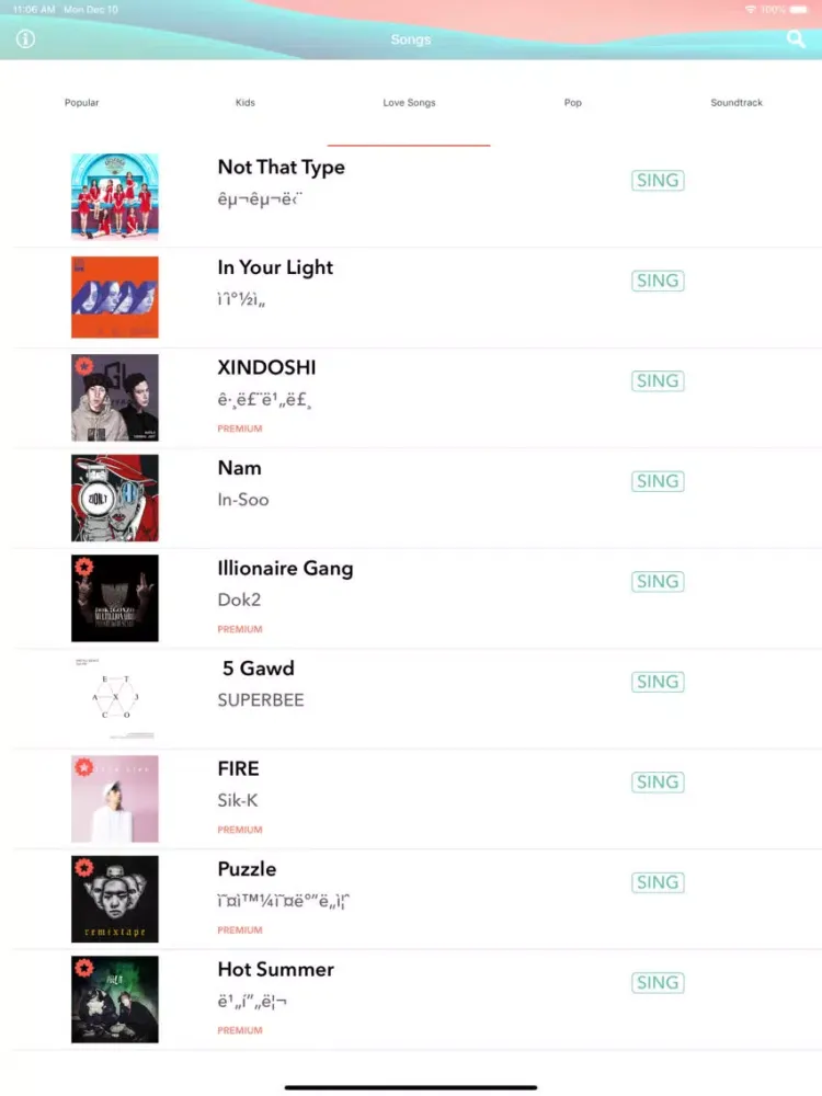 Tangkapan skrin Karaoke Superstar for BTS iPad 