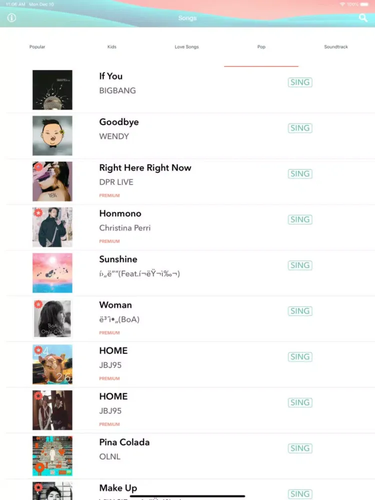 Tangkapan skrin Karaoke Superstar for BTS iPad 