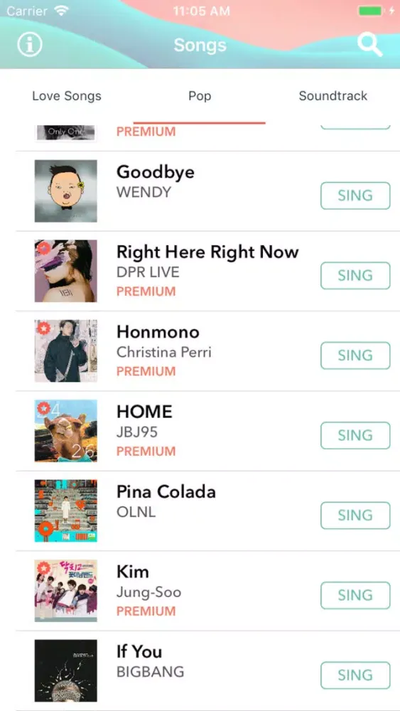 Tangkapan skrin Karaoke Superstar for BTS