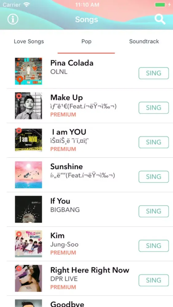 Tangkapan skrin Karaoke Superstar for BTS