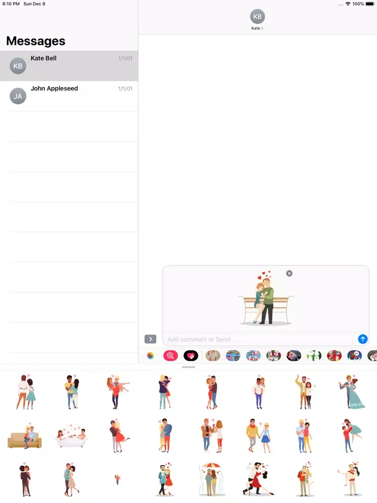 Скриншоты Adorable Couple Stickers HD iPad 