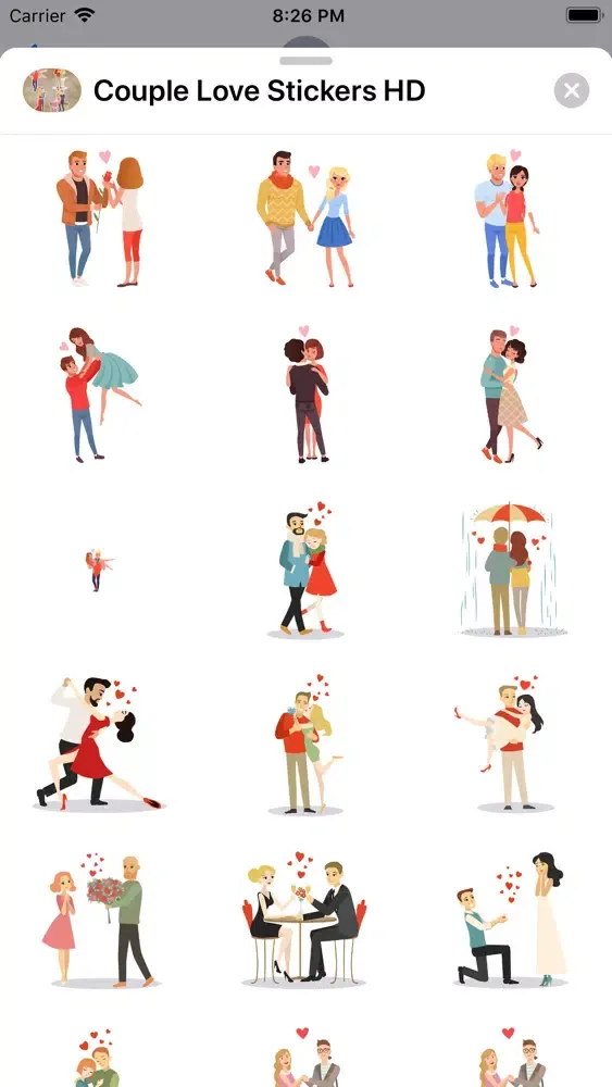 Скриншоты Adorable Couple Stickers HD