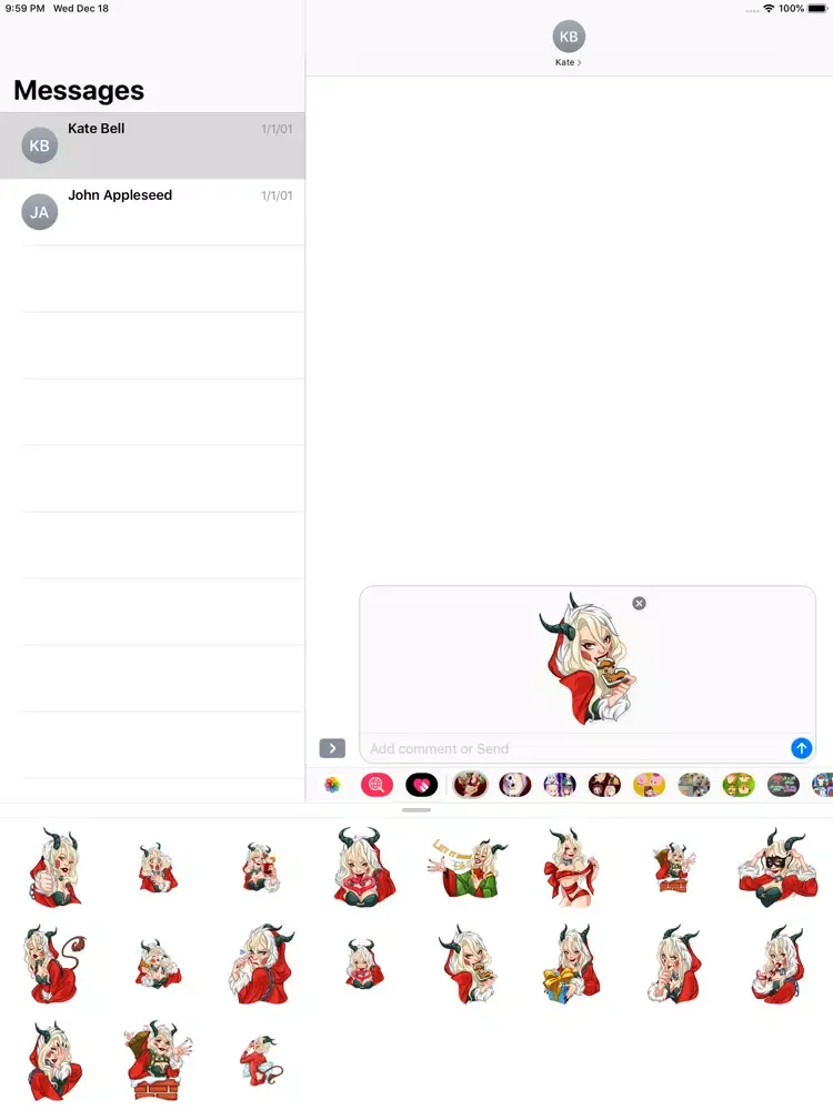 Zrzuty ekranu Lady Krampus Christmas Sticker iPad 