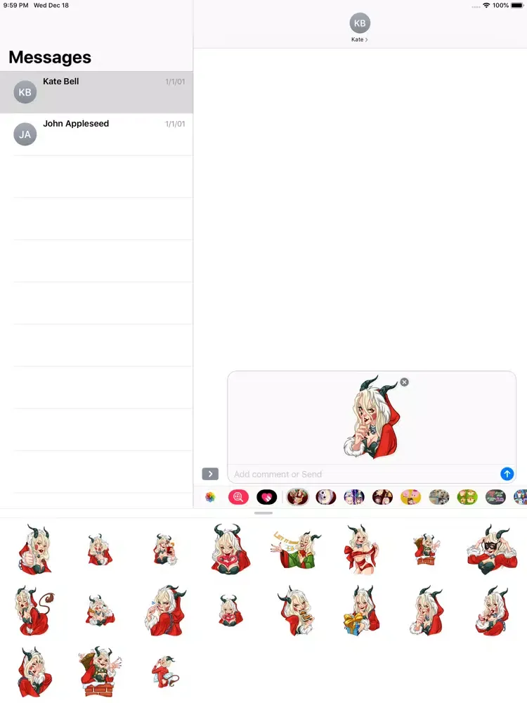 Zrzuty ekranu Lady Krampus Christmas Sticker iPad 