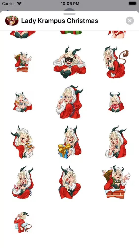 Zrzuty ekranu Lady Krampus Christmas Sticker