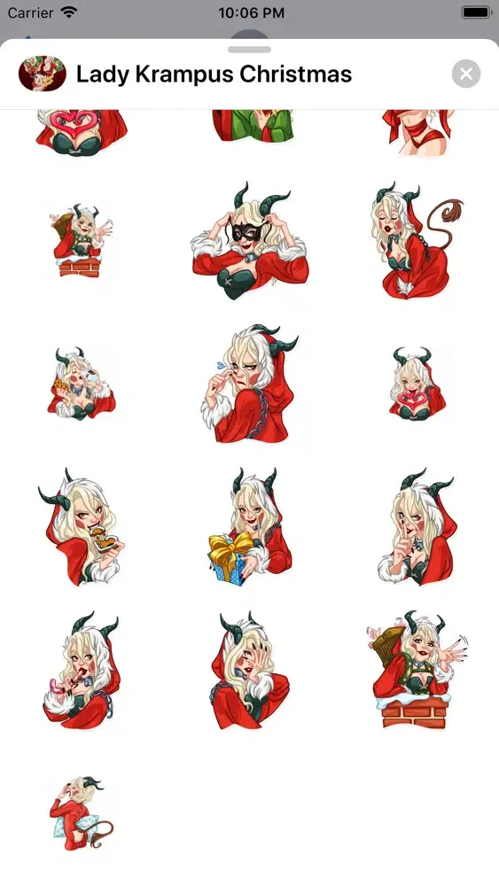Zrzuty ekranu Lady Krampus Christmas Sticker