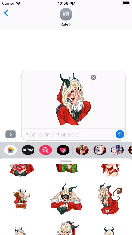 Zrzuty ekranu Lady Krampus Christmas Sticker