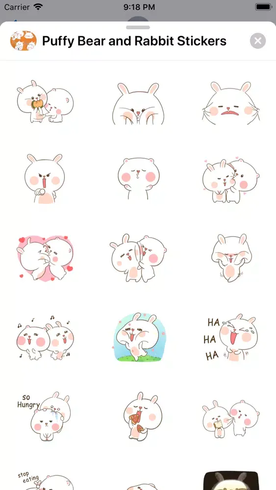 Puffy Bear and Rabbit Stickers Screenshots