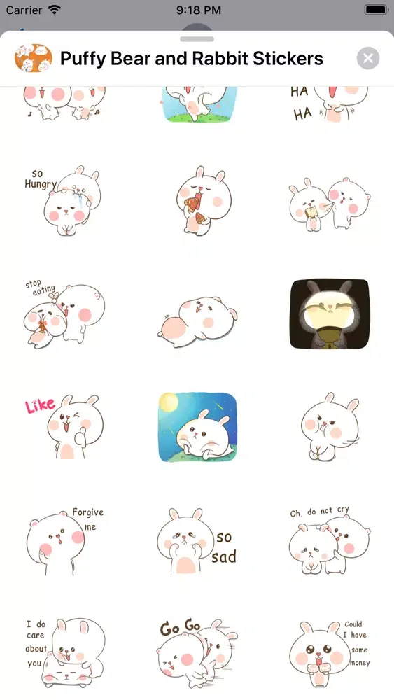 Puffy Bear and Rabbit Stickers Screenshots