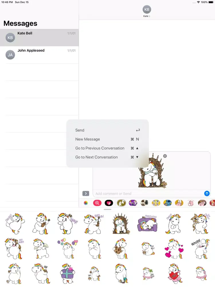 Pummeleinhorn Unicorn Stickers iPad  Screenshots