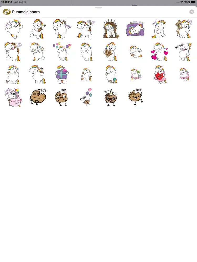 Pummeleinhorn Unicorn Stickers iPad  Screenshots