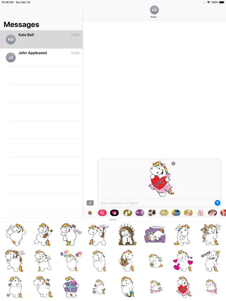 Pummeleinhorn Unicorn Stickers iPad  Screenshots