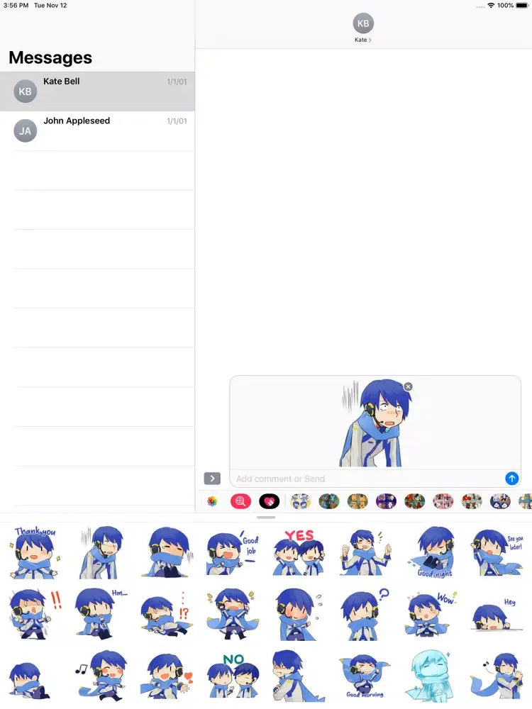 VOCALOID Kaito Stickers iPad  Screenshots