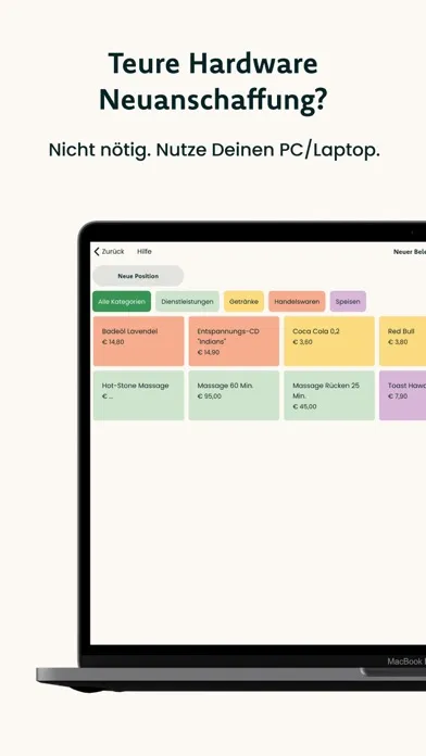 kassello Registrierkasse Screenshots