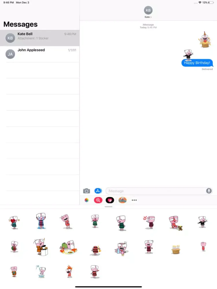 Glenny Animated Stickers Pack iPad 应用截图
